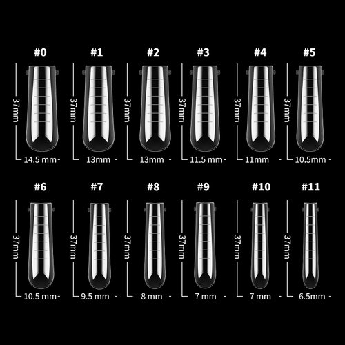 Nail Dual Forms for Polygel, 120Pcs Coffin Shape Nail Forms for Builder Gel Reusable, 12 Sizes Extension Acrylic Nail Molds Sets, Nail Gel Forms False Nail Tips for Manicure Nail Art Design Salon DIY