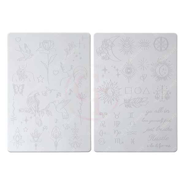 TgoBeauty White Tiny Tattoo Deluxe Practice Skins Silicone Double Sided Design Fine Line Tattoo Practice Pad for Male and Female (Type B-White Pad-1pc)