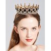 MR Metal Queen Crown for Women, Vintage Crowns and Tiaras Wedding Tiara Crystal Birthday Pageant Prom Headpieces Accessory Black