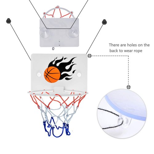 SEISSO Mini Basketball Hoop and Balls - Bedroom Bathroom Toilet Office Desktop Mini Basketball Decompress Game Education Pet Play Toy for Kids Boys Girls and Basketball Lovers