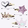 8 Pairs/16 Pack Hair Clips for Girls, Star/Crown/Heart Shaped Kids Hair Barrettes, Cute Hair Clips Metal Snap Hair Pins Sparkly Hair Styling Accessories for Girls Kids