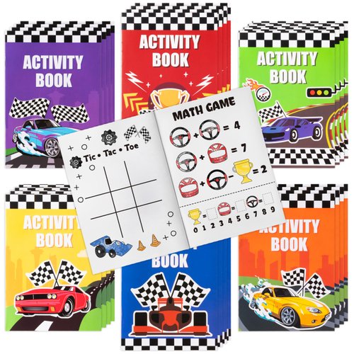 JAPBOR Race Car Coloring Books - 48PCS Mini Racing Cars Activity Color Books Bulk for Kid Party Favors, Truck Transportation Themed Small Coloring Pages for Birthday Gifts Class Drawing Painting Game