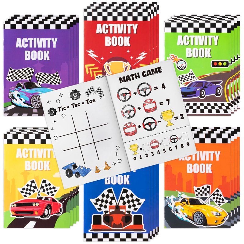 JAPBOR Race Car Coloring Books - 48PCS Mini Racing Cars Activity Color ...