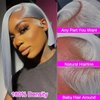 Grey Bob Wig Human Hair Lace Front Wigs 13x4 HD Lace Front Wigs Human Hair Pre Plucked Glueless Lace Bob Wigs 8 Inch 180% Density Short Bob Wig Middle Part Brazilian Virgin Human Hair Wigs for Women