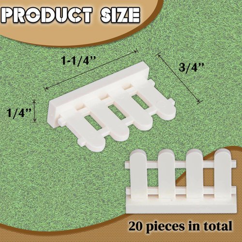 HIMIRICH Fence Building Block Set, 20 Pieces Building Accessories for Garden Trees/Flowers/Farm Animal, Compatible with Classic Building Bricks (Cream Color)