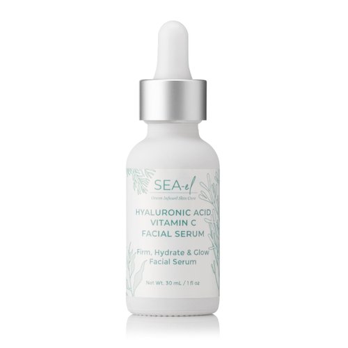 Sea-el Hyaluronic Acid & Vitamin C Facial Serum Drops Firming Hydration & Glow Anti Aging Face Moisturizer - Daily Wrinkle Diminishing Skin Care for Women & Men, Vegan - 1 Fl Oz