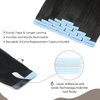 Jerriess Tape in Hair Extensions Human Hair, Professional Grade Remy Human Hair Tape in Extensions, Silky Texture &Full Thick Ends Hair Extensions, 20pcs 40g/pack Straight Natural Black, 14 inch(#1b)