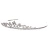Princess Rhinestones Crystal Flower Bridal Wedding Prom Tiara Crown (Clear Crystals Silver Plated)