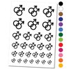 Doubled Male Sign Gay Gender Symbol Temporary Tattoo Water Resistant Fake Body Art Set Collection - Purple (One Sheet)