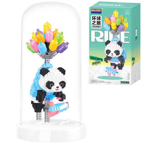 QARULUS Animal Building Set for Adults Creative Balloon Panda Friend Set Office Home Decor Building Block Party Favors for Kids Valentines New Year Easter Birthday Gift for Boys Girls Age 6-12+(Panda)
