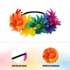 NQEUEPN Rainbow Headband, Pride Outfits Rainbow Accessories Lgbt Gay Pride Decorations Flower Crown Pride Party Favors for Women Girls Festival