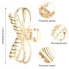 2 Pcs Metal Hair Claw Clips, 4.5 Inch Bow Hair Claw Clip Cute Claw Hair Clips Bowknot Hair Jaw Clip Styling Hair Accessories Barrettes Strong Hold Claw Clips for Thick Thin Hair - Gold, Silver