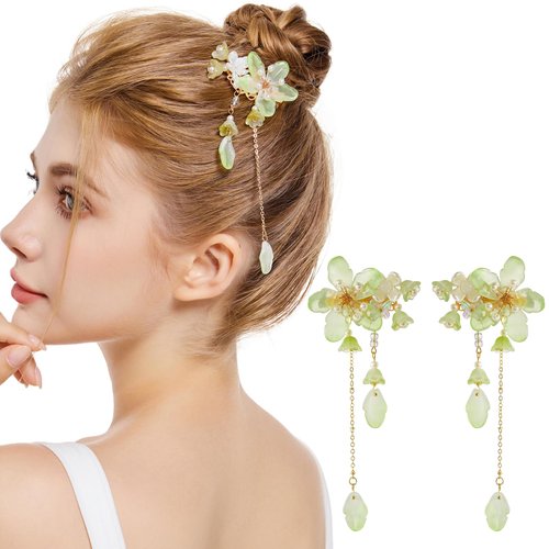 SHIYANG flower hair clip, osmanthus rabbit hair clip, side hair clip, Chinese Mid Autumn Festival gift, suitable for wearing in various scenes such as vacations and family gatherings. (SYFJ07)