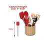 Bamboo Rotating Utensil Holder & Kitchen Organizer, Multiple Compartments, 8 Sections, store Forks, Serving Spoons, Knives, and other cooking tools with Removable Divider for Customized Storage