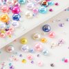 Flatback Pearls Rhinestones for Craft 30g 1400Pcs (2-10mm) Half Round Resin AB Color Rhinestones Pearls for Nail Art Face Body Tumblers-Purple