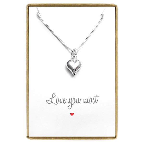 Tiny Heart Necklace, Silver Heart Necklace, Sterling Silver Heart Necklace, Gift for Mom, Gift for Daughter, Girlfriend Gift