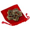 Helix Hanayama Brain Teaser Puzzle, Level 5 Difficulty, Red Velveteen Drawstring Pouch, Bundled Items