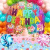 Candyland Birthday Party Decorations Sweet Candy Christmas Birthday Balloon Garland Kit Pastel Happy Birthday Banner Backdrop Tablecloth Hanging Swirls Rainbow Lollipop Party for Girl Kid Boy Supplies