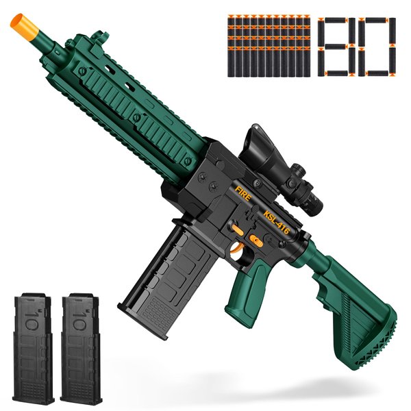 Toy Gun Foam Blaster Shooting for Boys Automatic Electric Toys Guns Foam Blaster Shooting Toy with Soft Foam Bullets for nerf Dart, Outdoor Games Toys Gifts for Boys Girls Birthday Christmas