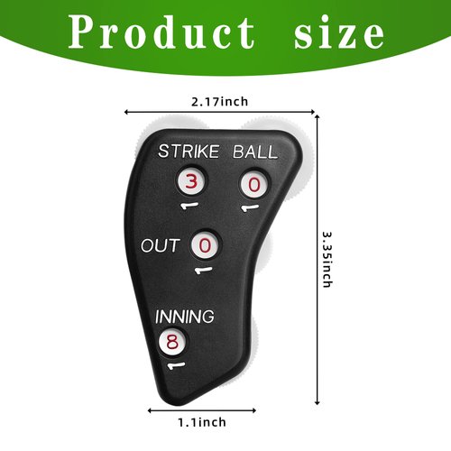 Watayo 2 Pcs 4 Wheel Baseball Umpire Clicker -Black Umpire Indicator Gear -Practical Baseball Counter Clicker for Scorekeeper Recording Outs & Innings Balls