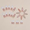 BABALAL Coffin Press on Nails Long Fake Nails White French Glue on Nails Glitter Rhinestone Flower Design Ballerina False Nails 24Pcs Shiny Acrylic Nails for Women and Girls