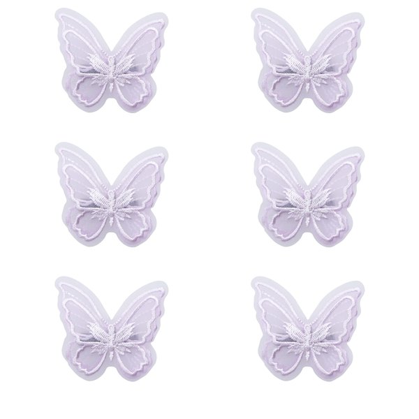 Sowaka 6 Pcs Lace Butterfly Hair Clips Soft Embroidery Flower Hair Decorative Hair Bow Pins for Women Girls Wedding Hair Accessories Halloween Christmas Party Décor (Purple)