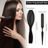 LLMSIX 2PCS Wire Wig Brush, Stainless Steel Synthetic Brush with Ball Tips Gentle Wig Detangling Brush Comb Travel Size Styler Brush for Defining and Separating Curls Wigs Natural Hair (Black)