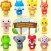 CALSPY Finger Puppets for Toddlers-20 pcs Farm Animal Finger Puppets,Montessori Toys for Halloween,Storytelling,Bath Time Fun,Teaching Performances,Easter Eggs,and Birthday Presents for Kids Ages 3+