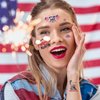 60 Pcs 4th of July Temporary Tattoos for Kids Adult, Independence Day Party Supplies Favors Decorations, Patriotic USA American Flag Fake Tattoo Stickers