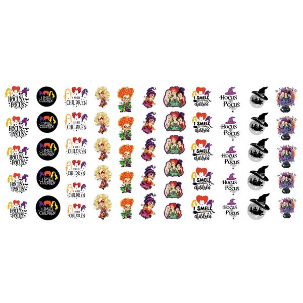 Hocus Pocus Halloween Nail Art Decals Waterslide Decals Set #1 - Salon Quality!