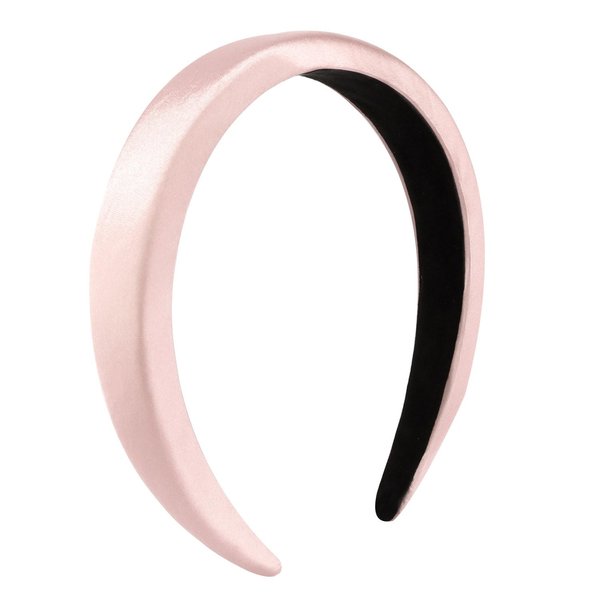 SuPoo Padded Headbands Pink Headbands for Women Soft Thick Hairbands 1.1 inch Wide Head Band Non Slip Fashion Satin Silky Hair Band Hoop Trendy y2k Hair Accessories diademas para mujer de moda