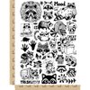 Raccoons Trash Panda Temporary Tattoo Water Resistant Fake Body Art Set Collection - Black (One Sheet)