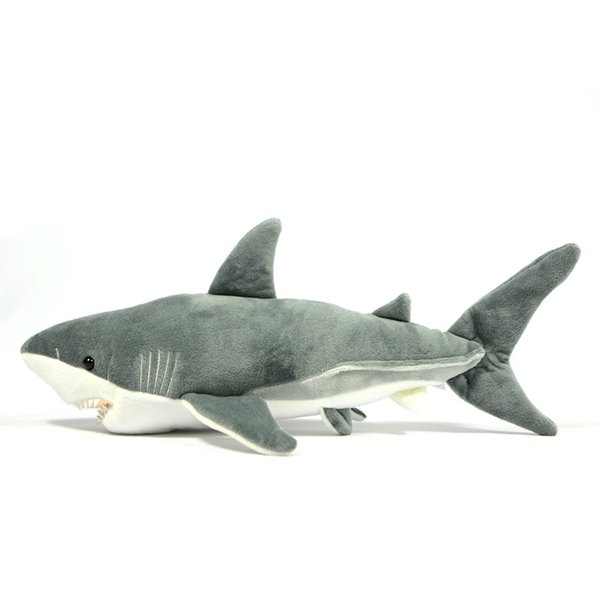 Tiny Heart Simulation Great White Shark Plush Toys, 23inch Soft Plush Great White Shark Stuffed Animal Dolls Cute Kids Birthday Gift Decorations Plush Toys