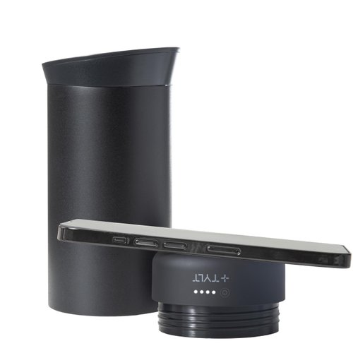 TYLT Professional Series Smart Coffee Mug 12oz Temperature Control Beverage Warmer with Wireless Fast Charging Technology USB-C Powered Multiple Temperature Settings LED Display Black