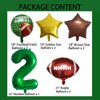 HADCKJA Football Balloon Football Birthday Decorations 2nd Birthday Balloon Rugby Golden Brown Star Rugby Field Balloon Touchdown Sports Theme Football Party Supplies Birthday Party Decorations 9Pcs