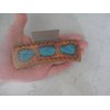 Generic Long brown faux leather effect turquoise blue native tribal hair claw clip