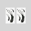 Oottati 2 Sheets Small Cute Temporary Tattoo Stickers Black Feather Birds