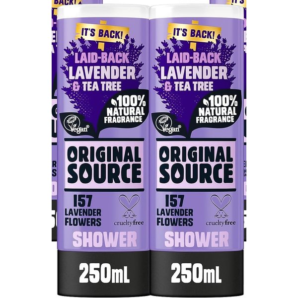 Original Source Lavender Shower Gel, 2 x 250 ml