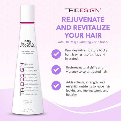 TRI Hair Conditioner for Women or Extra Moisturizing Conditioner, Restoration Conditioner, Adds Luminous Volume, Hydration, Strong & Healthy Colored Hair - 10.5 Fluid Oz