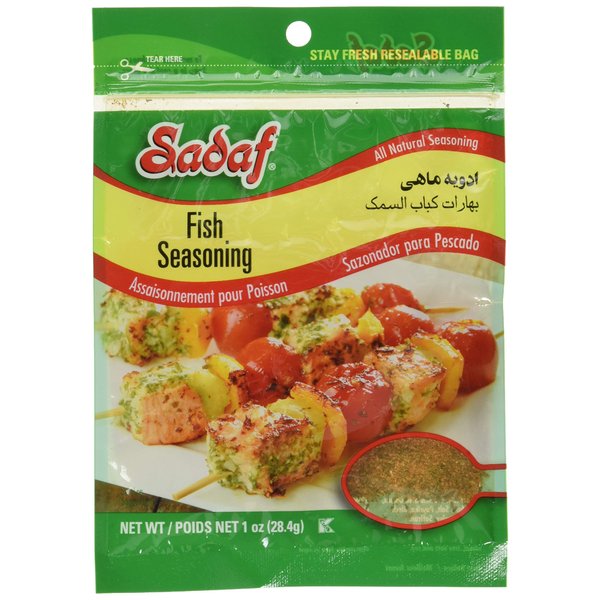 Sadaf Fish Seasoning - Seafood Seasoning for Cooking - Food Spices - Kosher - 1 Oz Resealable Bag