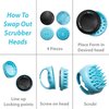 Flathead Products Hair Scalp Massager and Shampoo Brush for Shower Dandruff Removal - Wet and Dry - Encourages Growth - Includes 2 Massage Bundle