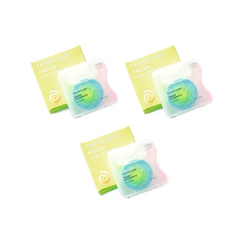 Cocofloss Woven Dental Floss, Dentist-Designed Oral Care, Coconut Scent, Waxed, Expanding, Kid-Friendly String Floss with Coconut Oil, 3 Spools (33 yd each)