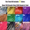 50Inch Tinsel Hair Extensions Kit with Tools 12Colors 2400 Strands Sparkling Shiny Hair Tinsel Kit for Women Girl For Christmas New Year(50 Inch, 12 colors+tools kit)