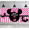 Minnie Mouse 3rd Birthday Backdrop, Minnie Mouse 3rd Birthday Banner Party Supplies, Minnie Mouse 3rd Birthday Decorations, Third Birthday Photography Background (6.6 x 3.3 ft)