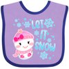 inktastic Let It Snow- Snow Girl Baby Bib Lavender and Purple 42e58