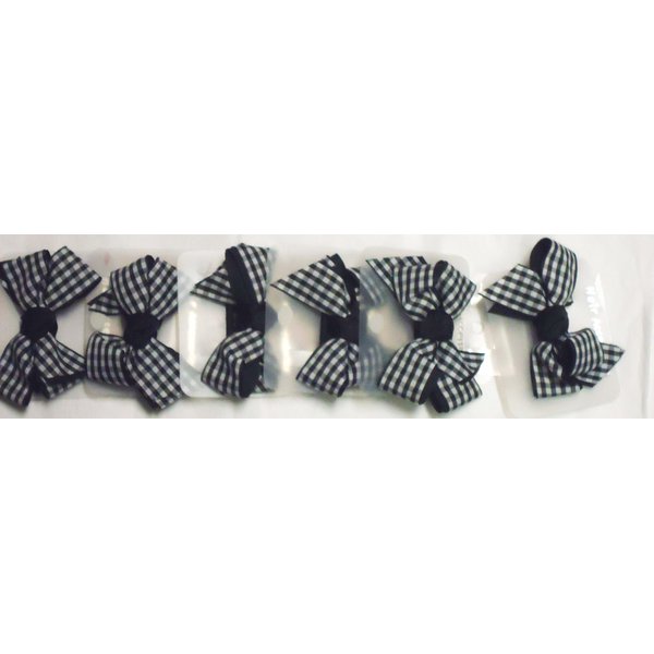 Six Black and White Stripe Hair Bow on French Barrette Kids