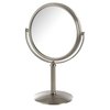 JERDON Model's Choice Two-Sided Tabletop Makeup Mirror - Makeup Mirror with 5X Magnification & Swivel Design - Portable 5.5-Inch Diameter Mirror in Nickel Finish - Model MC105N
