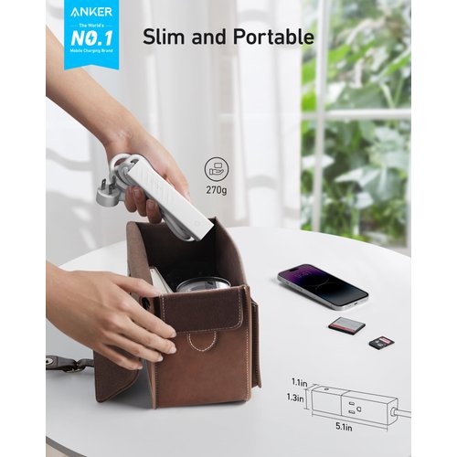 Anker Travel Power Strip USB C, Anker 511 USB Power Strip, 2 Outlets & 3USB Ports, 5ft Soft Extension Cord 30W Power Delivery - iphone14/13,Protable - Dorm/Room/Office/School, Cruise Ship, TUV Listed