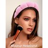 VELSCRUN 6 Pack Spa Headband, Makeup Headband, Face Wash Headband, Skincare Headbands, Pink Sponge Hair Band Bow Tie Spa Headband for Washing Face Wristband Set Hair Accessories for Women Girls Gifts
