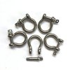 3/16"(5mm) Screw Pin Anchor Shackle Stainless Steel Bow Shackle Load Clamp for Chains Wire Rope Lifting Paracord Outdoor Camping Survival Rope Bracelets-5 Pieces